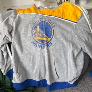 Adidas Gray and Yellow Golden State Warriors Sweatshirt XL